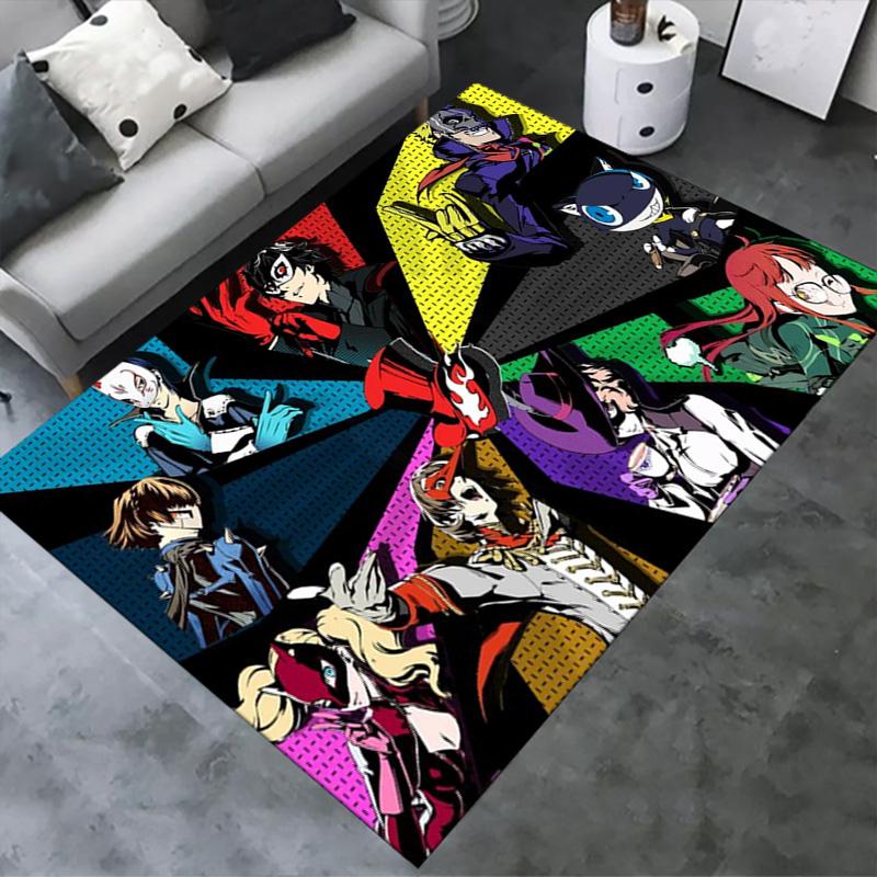 Persona 5 Carpet Rug for Living Room Bedroom Home Sofa Decoration,Kids play Non-slip Floor Mat