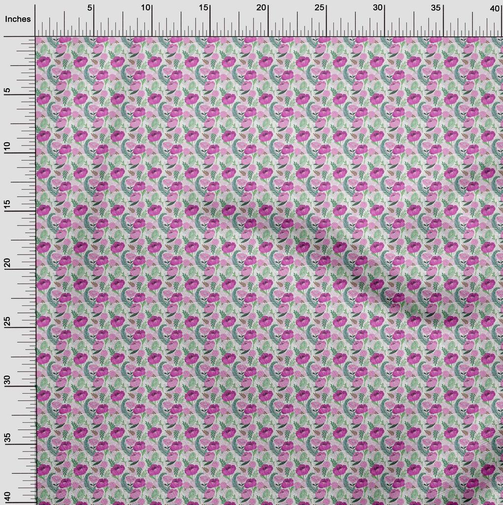 oneOone Cotton Flex Pink Fabric Floral Diy Clothing Quilting Fabric Print Fabric By Yard 40 Inch
