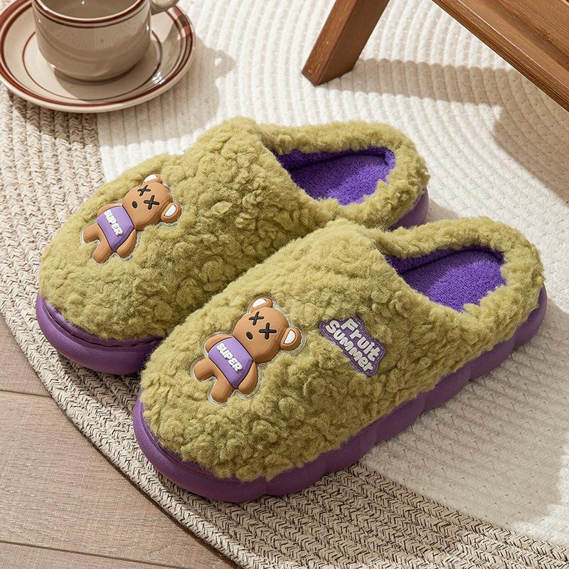 Хлопковые тапочки осень и зима утолщенные домашние комнатные нескользящие теплые домашние тапочки для женщин