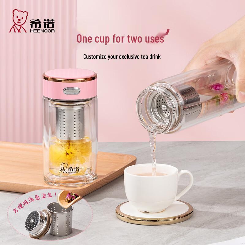 Heenoor XN-602M Antibacterial Double-Layer Glass Cup