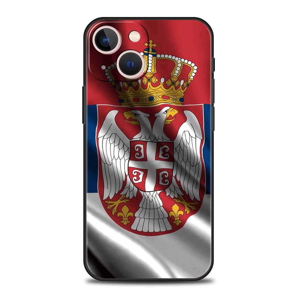 Флаг Сербии Значок Чехол для телефона Для iPhone 16e 15 14 13 12 11 Pro Max XS X XR SE 7 8 Plus Чехол iPhone 16 Мягкий ТПУ Чехол