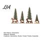 Elegant Handcrafted Wood Art 4Pcs Wooden Animal and Pine Ornaments, Fox Rabbit Bear Hedgehog Natural Texture Ornament Figurine, Rustic Woodland Themed