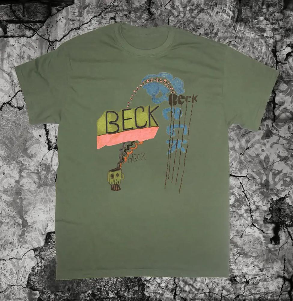 Футболка унисекс Beck Band Tour Rock Music, короткий рукав, хлопок, цвет хаки