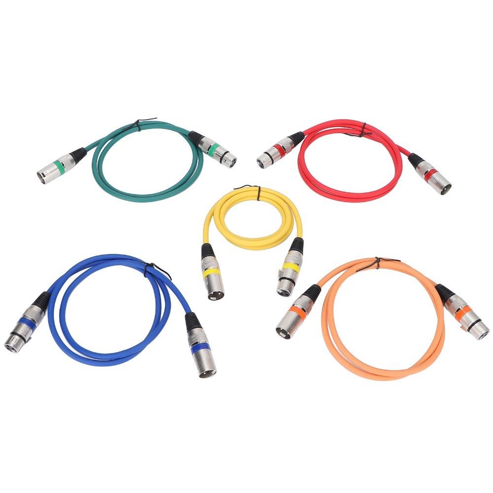 5PCS HiFi Audio Balanced Shielded XLR XLR Male to Female Color Coded Mic Patch Cord for Mic Mixer