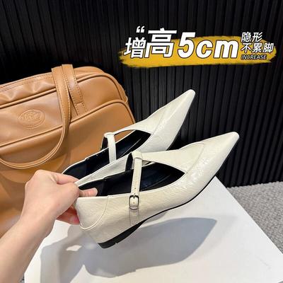 Французский темперамент острый носок туфли женские 2025 новая обувь осень женские низкий каблук с юбками лоферы Мэри Джейн