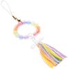 Colorful Rainbow-colored Straps Made In Japan by a Juzu Maker Power Stone Tassel Charm for Good Luck Pink, Yellow, Red, Blue, Orange, Green, Red,