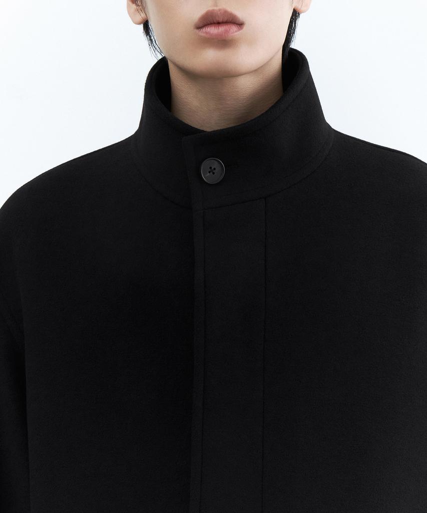 Musinsa Standard Wool Blend Oversized High-Neck Coat [Black]