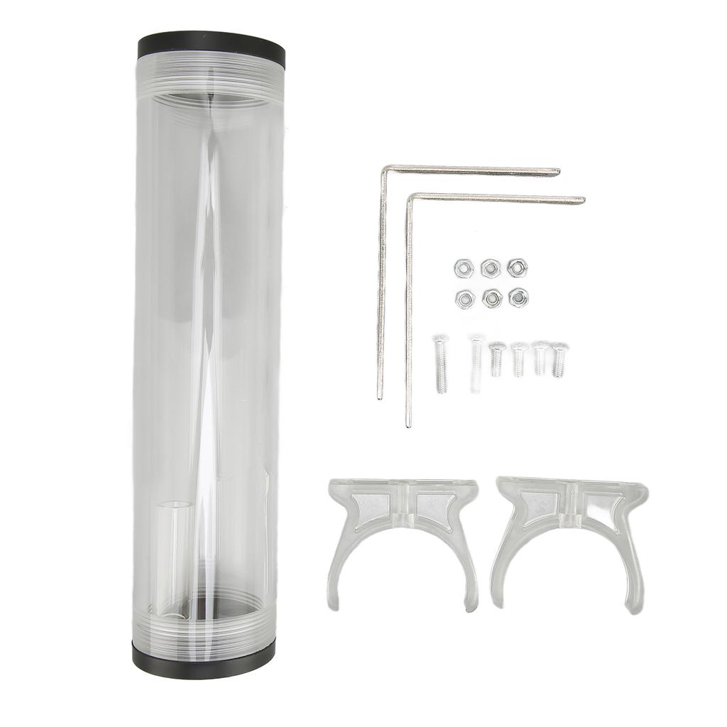 Water Cooling Tank 50mm Diameter G1 4 Thread Acrylic CPU Water Cooler Kits with L Shaped Buckle Screws for PC Computer