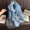Silk Hand-Embroidered Scarf: Elegant Mulberry Silk Shawl for Spring & Autumn