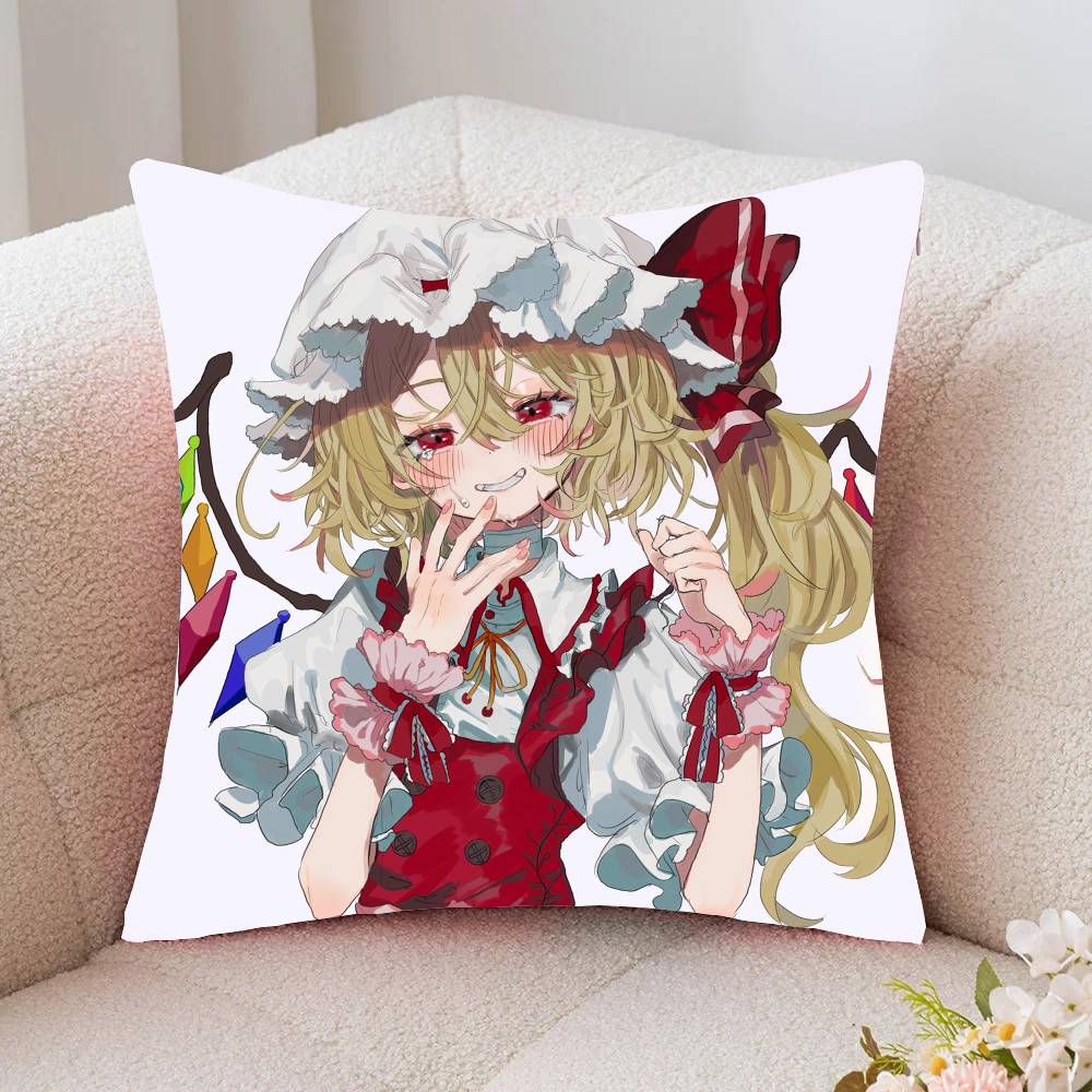 Touhou Project Flandre Scarlet Anime Pillow Case Fashion Square Pillowcase Bedroom Sofa Room Ins Decoration Leisure