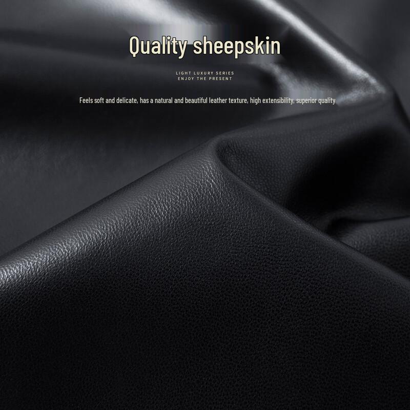 Futing Men's Lambskin Baseball Collar Leather Jacket