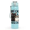 1PC I Like Cats Text Art 750ml Color Plastic Sports Water Bottle Leakproof Flip Straw Lid Suitable for Sports Office Home Use