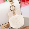 1PC Fluffy Car Keyring Handbag Pendant Bowknot Keyring Pompom Keychain Imitation Fur Key Holder
