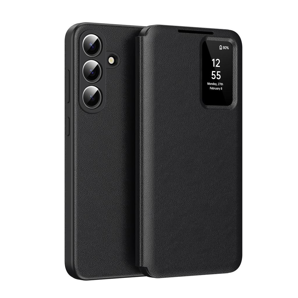 Чехол-книжка для Samsung Galaxy S26 Ultra S25 S24 S23 S22 Plus FE, Smart Window S View, кожа PU, с держателем для карт, кошелек