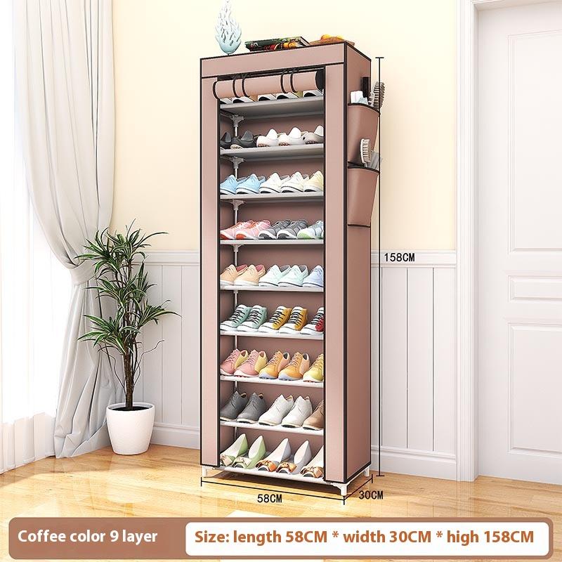 Multilayer Nonwoven Shoes Storage Cabinet Dust-proof Shoe Rack Storage Rack Space-saving Dustproof Shelf For Home Corridor