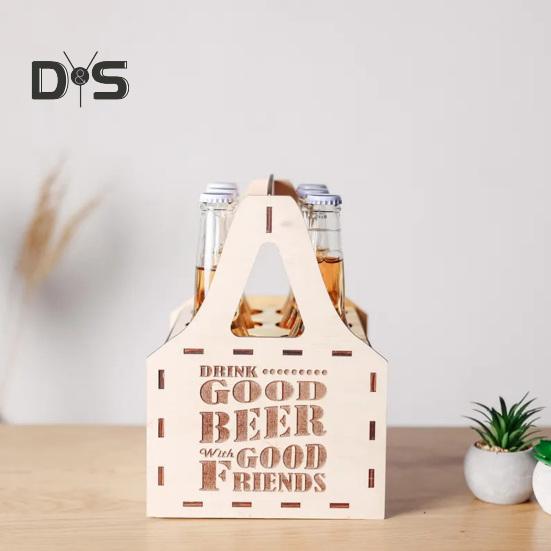 Деревянная пивная банка для пикника, пивная переноска, держатель для пивных бутылок, сумка в винтажном стиле для 4 или 6 бутылок, вечеринки с возможностью принести свое пиво, барбекю