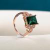 BELLA BOX Женское кольцо с зеленым камнем Cz, цвет розового золота, подарок на годовщину для очаровательных женских колец