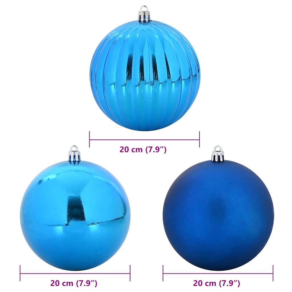 XXL Christmas Ornament Set 4 pcs Blue Plastic