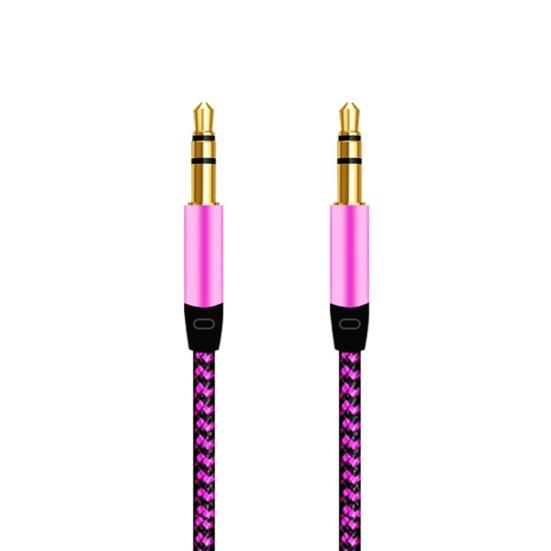 1m Braided 3.5mm AUX Male To Male Stereo Audio Adapter Cable for PC DVD Speaker