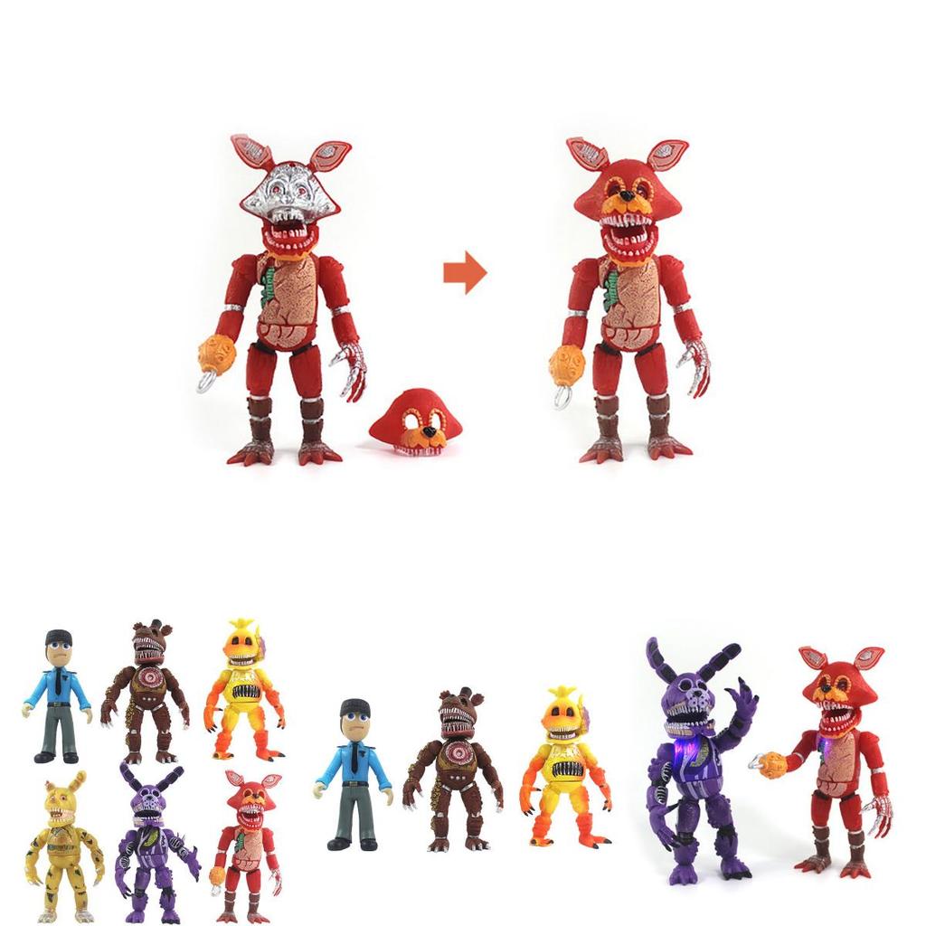 Яркие 6 шт. Fnaf Пять ночей у Фредди Светящиеся фигурки для детей