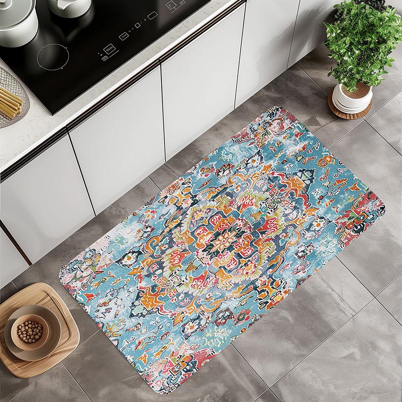 1pc Rug Colorful Bohemian Style 3D Printed for Floor Decoration Soft Non-slip Rug Entrance Mat Home Living Room Bedroom Ornament