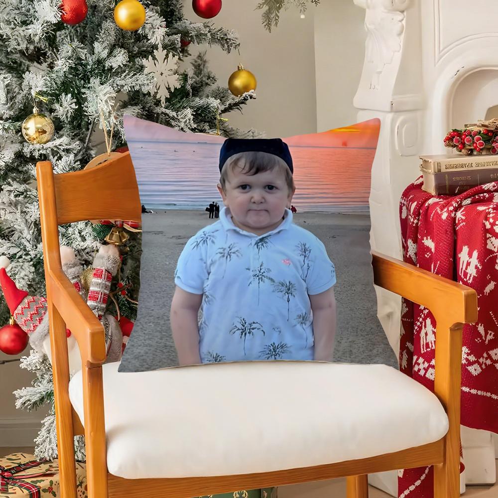 Internet Meme Characters HHasbulla Pillow Case Silky Short Plush With Invisible Zipper Dustproof Sofa Cushion Cover
