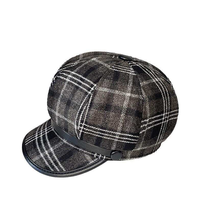 Модный шерстяной берет в корейском стиле для женщин на осень и зиму, ретро британская литературная восьмиугольная шляпа художника, подчеркивающая маленькое лицо, шляпа газетчика