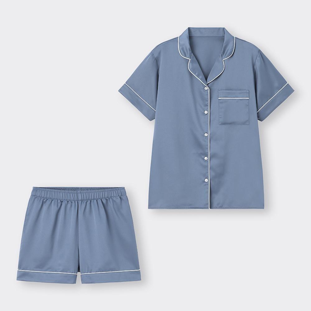 GU by Uniqlo Атласная пижама с короткими рукавами и шортами 