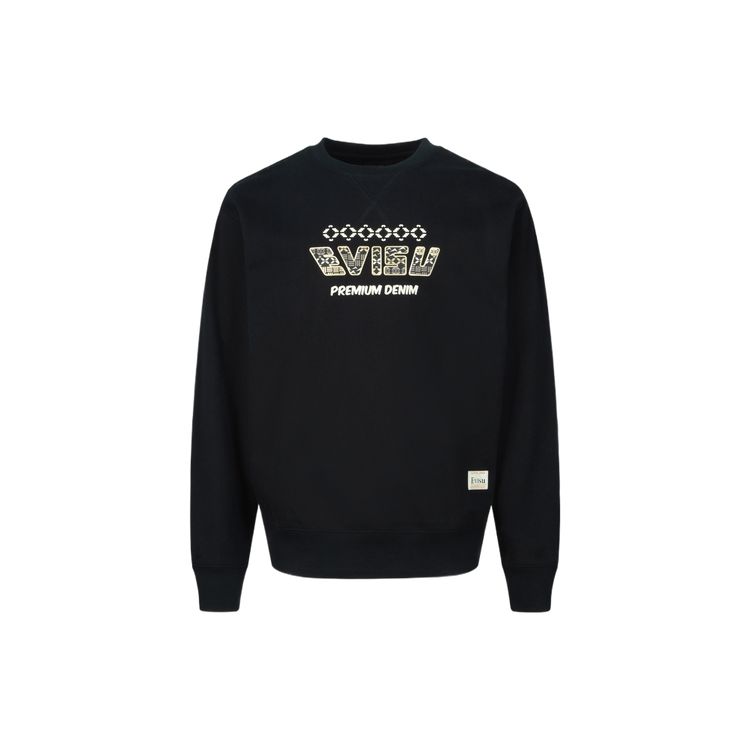 Evisu FW23 Кумадори Дарума Большой M Принт Лого Круглый вырез Пуловер С длинным рукавом Толстовка Мужская толстовка Черный 2EAHTM3SW1080RXCT