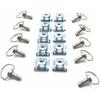 MOTO4U Motorcycle Race Fasteners Quick Release 17Mm D-Ring 1/4 Turn Fairing Fastener Clip Style Matt Sliver X10 Sets