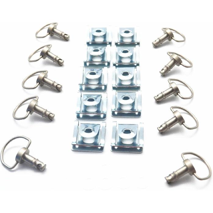 MOTO4U Motorcycle Race Fasteners Quick Release 17Mm D-Ring 1/4 Turn Fairing Fastener Clip Style Matt Sliver X10 Sets