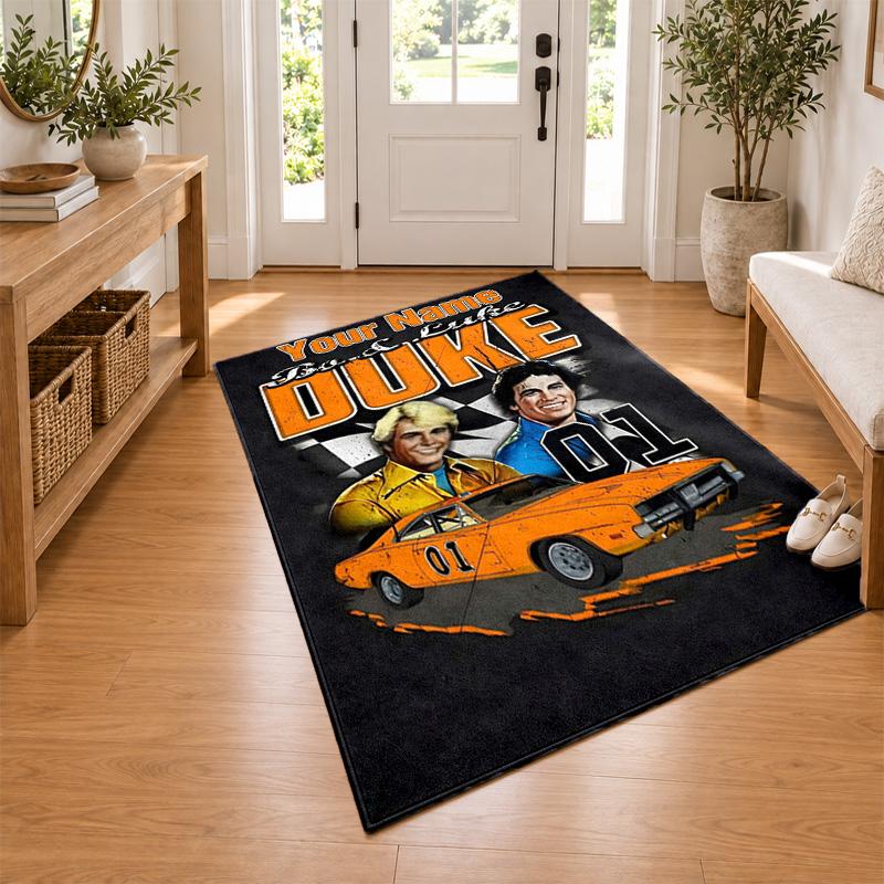 Dukes Of Hazzard Custom Name Personalized Rug Non‑Slip Doormat Floor Carpet Housewarming Birthday Gift for Family Friends