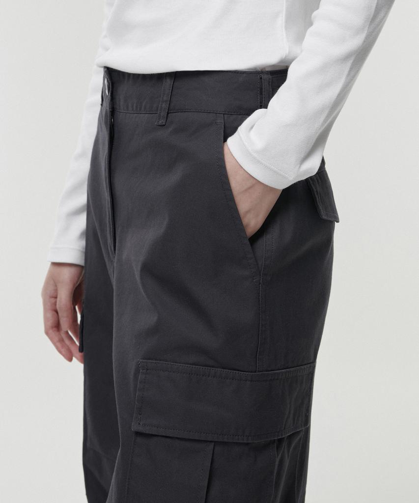 MUSINSA STANDARD WOMAN Women'S Wide Cargo Pants [Dark Gray]