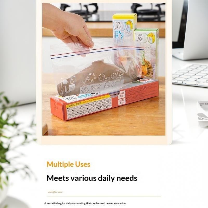 Transparent Self-Sealing Bag Durable Household Thickened Food Preservation Zipper Bag Self-Sealing Plastic Bag