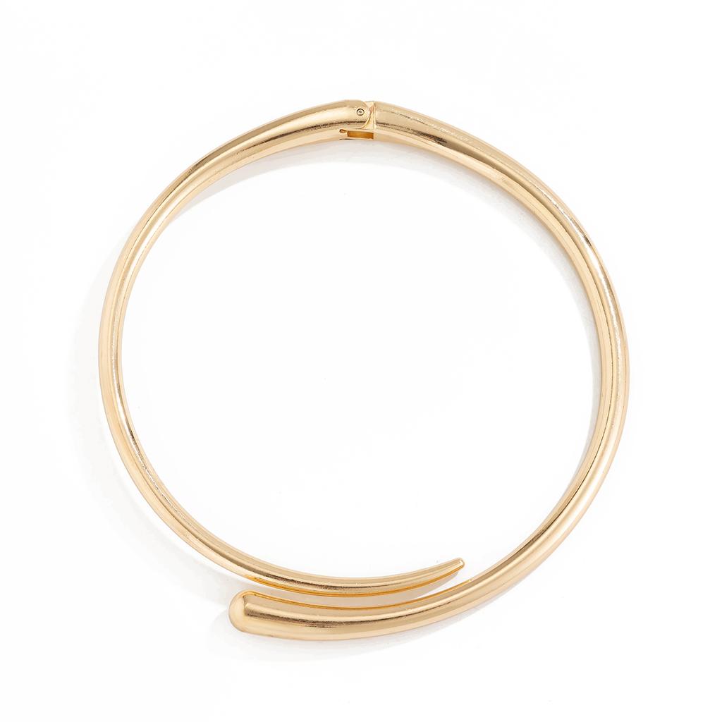 Punk Water Drop Torques Choker Necklace Open Cuff Bangle for Women Wed Bridal Adjustable Rings Party Grunge Jewelry Set