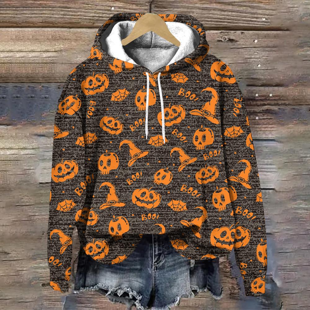 Мультфильм Женская толстовка с капюшоном Хэллоуин Милая женская одежда Топы Осенние повседневные пуловеры толстовки Модные свободные женские толстовки