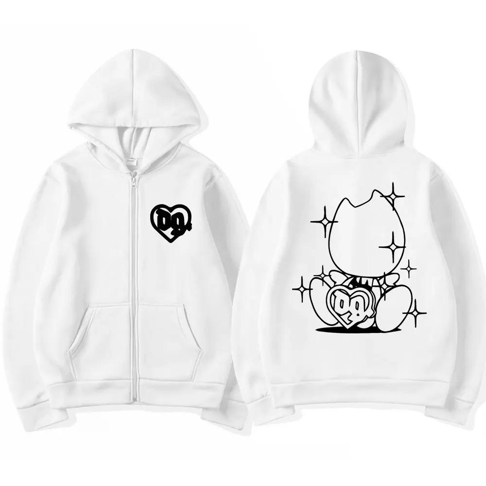 Bladee Drain Gang Принт Модные Толстовки на Молнии Мужские Женские Повседневные Оверсайз Толстовка на Молнии Streetwear Осенние Куртки
