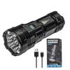 Strong Light LED Flashlight USB Rechargeable Lamp COB Lights Power Display Waterproof Torch Light Super Bright Spotlight Lightweight Flashlights