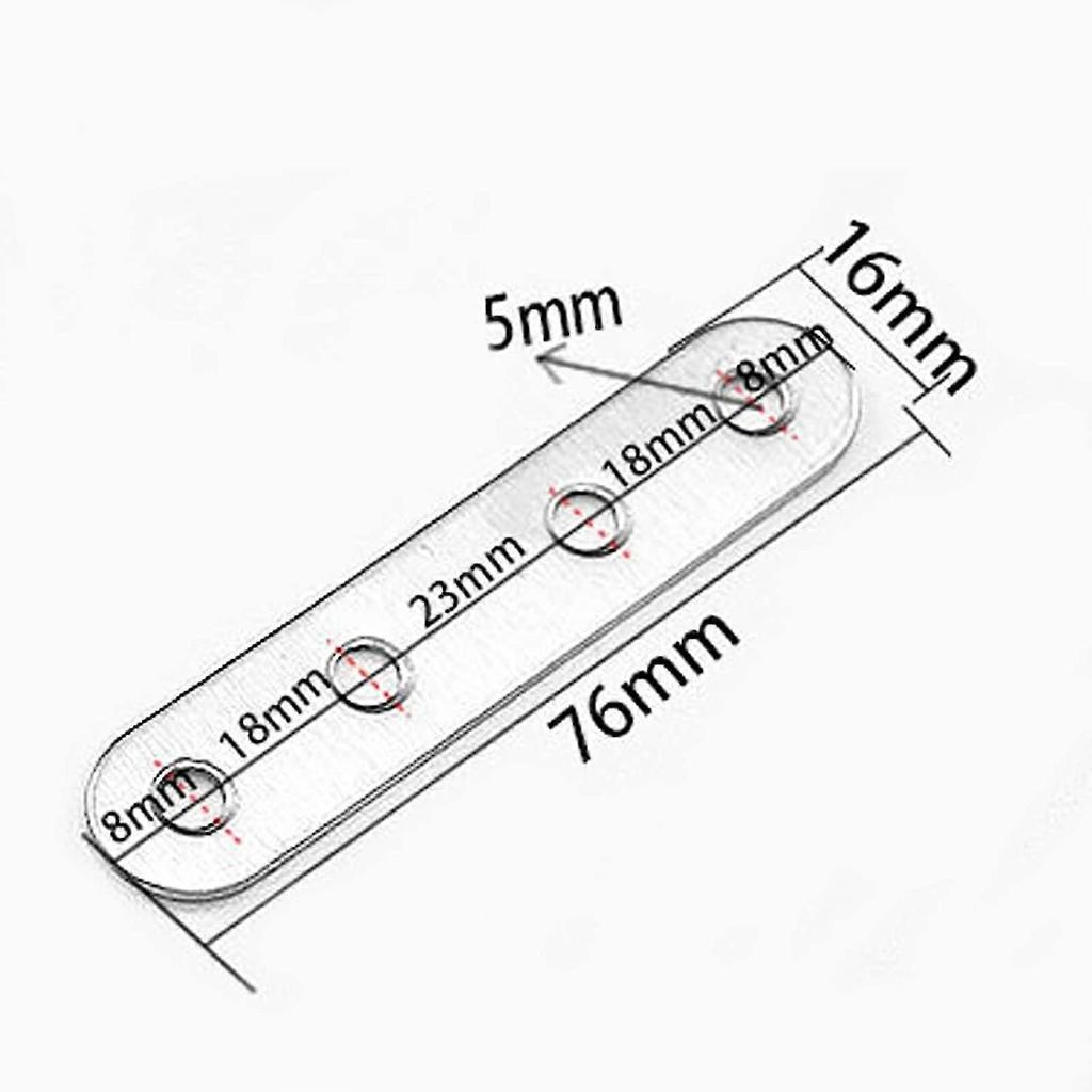 Pack of 10 Stainless Steel Connection Plate - Straight Piece Iron Flat Angle Furniture Fixed - DD01