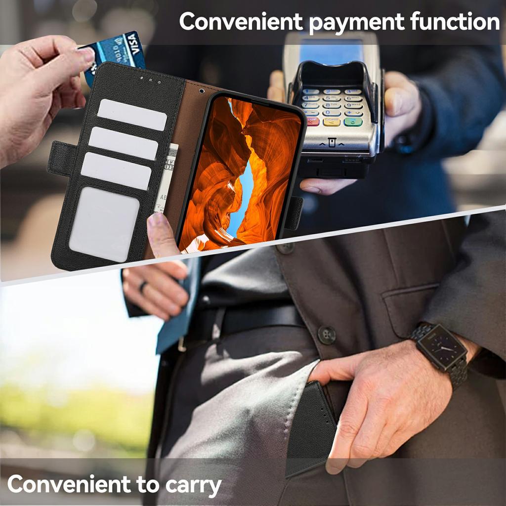 For Motorola Moto G75 5G Case Litchi Texture Leather RFID Blocking Phone Cover