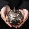 Teapot Chinese Dragon Phoenix Auspicious Zisha Clay Gongfu Tea Kettle for Loose Tea Hand-made Tea Pots with Unique Color-changing Effect Tea