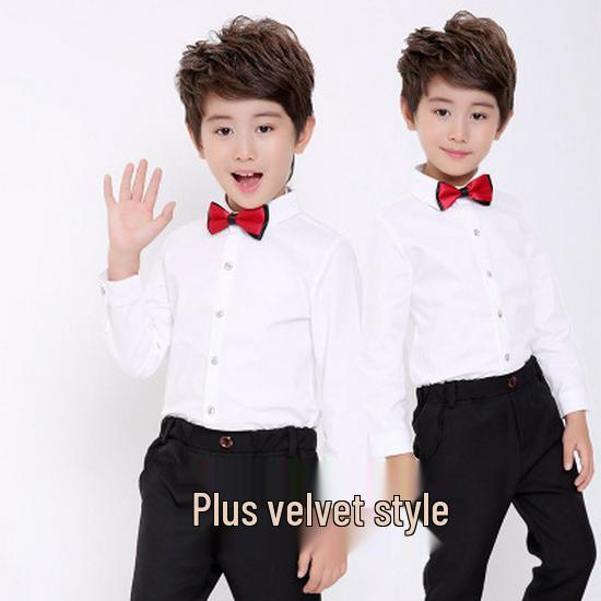 1688 Осенняя утолщенная базовая футболка для мальчиков в корейском стиле, однотонная