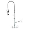 VEVOR Commercial Faucet with Pre-Rinse Sprayer, 44" Height, 8" Center, 12" Swing Spout, Wall Mount Kitchen Sink Faucet