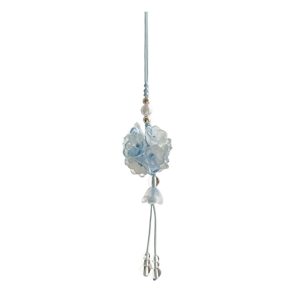 Transparent Car Hanging Ornament Crystal Flower Bellflower Flower Car Ornament Wrist Strap