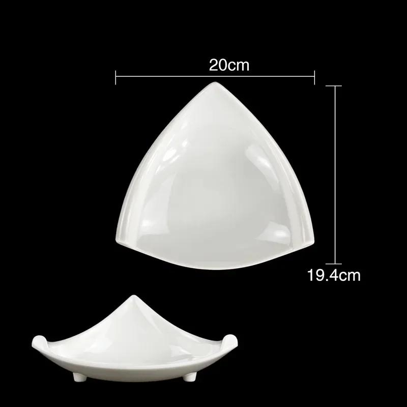 Чисто-белая пластиковая нестандартная тарелка, поднос для коммерции, тарелки для пикника и барбекю, десертные закуски, фруктовые блюда, кухонная утварь