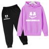 Kids Hoodie Boy Girl Toddler Pullover 3-12Yrs Doodle Expression Smile Face Print Clothes Casual Top+Trousers 2P Brand Sports Set