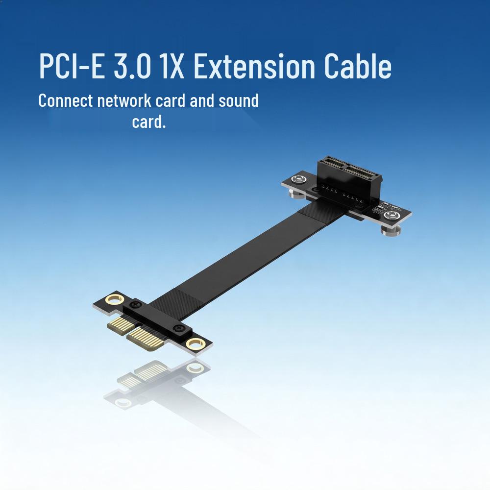 Высокоскоростной удлинительный кабель PCI-E 3.0 x1, 36-контактный адаптер для звуковых и сетевых карт (от 90° до 180°)