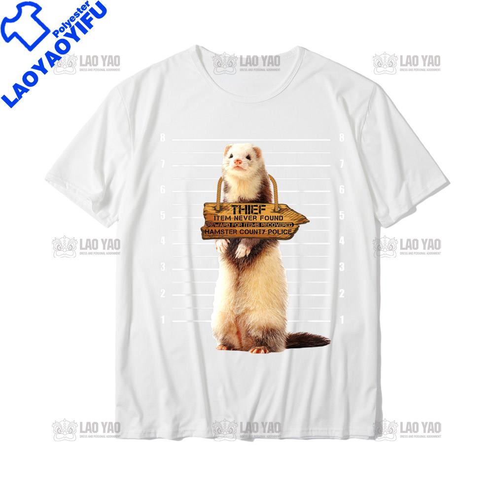 Cute Ferret Thief Funny Animals Man TShirt Men New Design Crazy Tops T Shirt Christmas Kawaii Animal Woman T Shirts Design