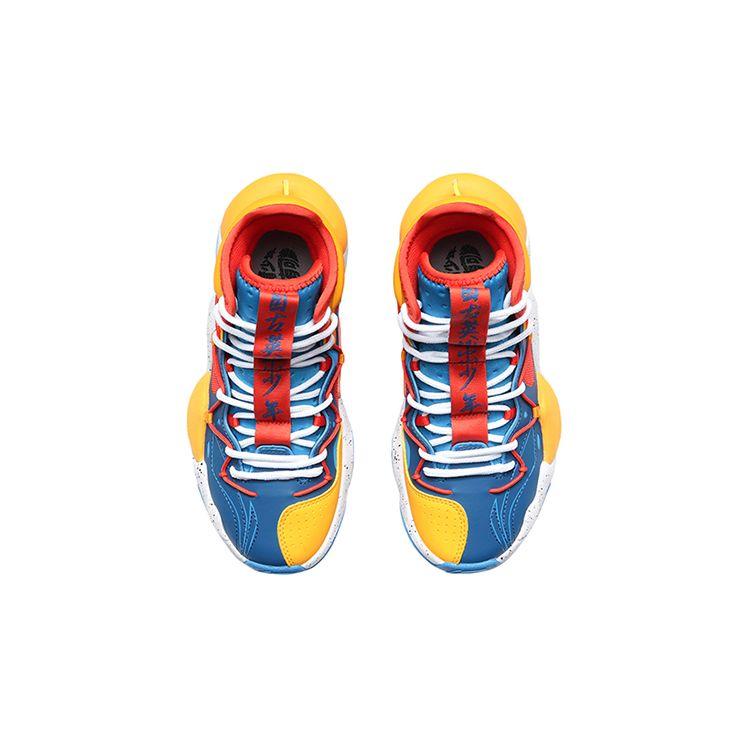 Баскетбольные кроссовки Li Ning Air Strike 6 High-Top Детские кроссовки Синие Желтые YKBR002-3
