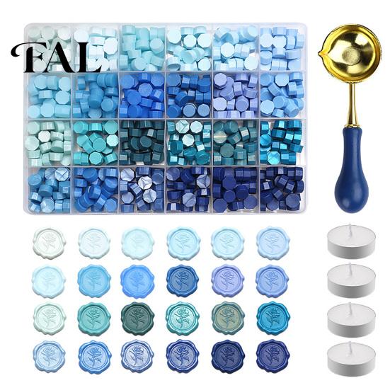 Wax Stamp Supplies Seal Kit, with Beads Melting Spoon And Candles Set, Vintage Letter Sealing for DIY Crafting Wedding Invitations Envelope Set
